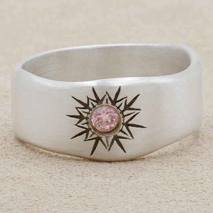 Sunburst Birthstone Ring {Sterling Silver}