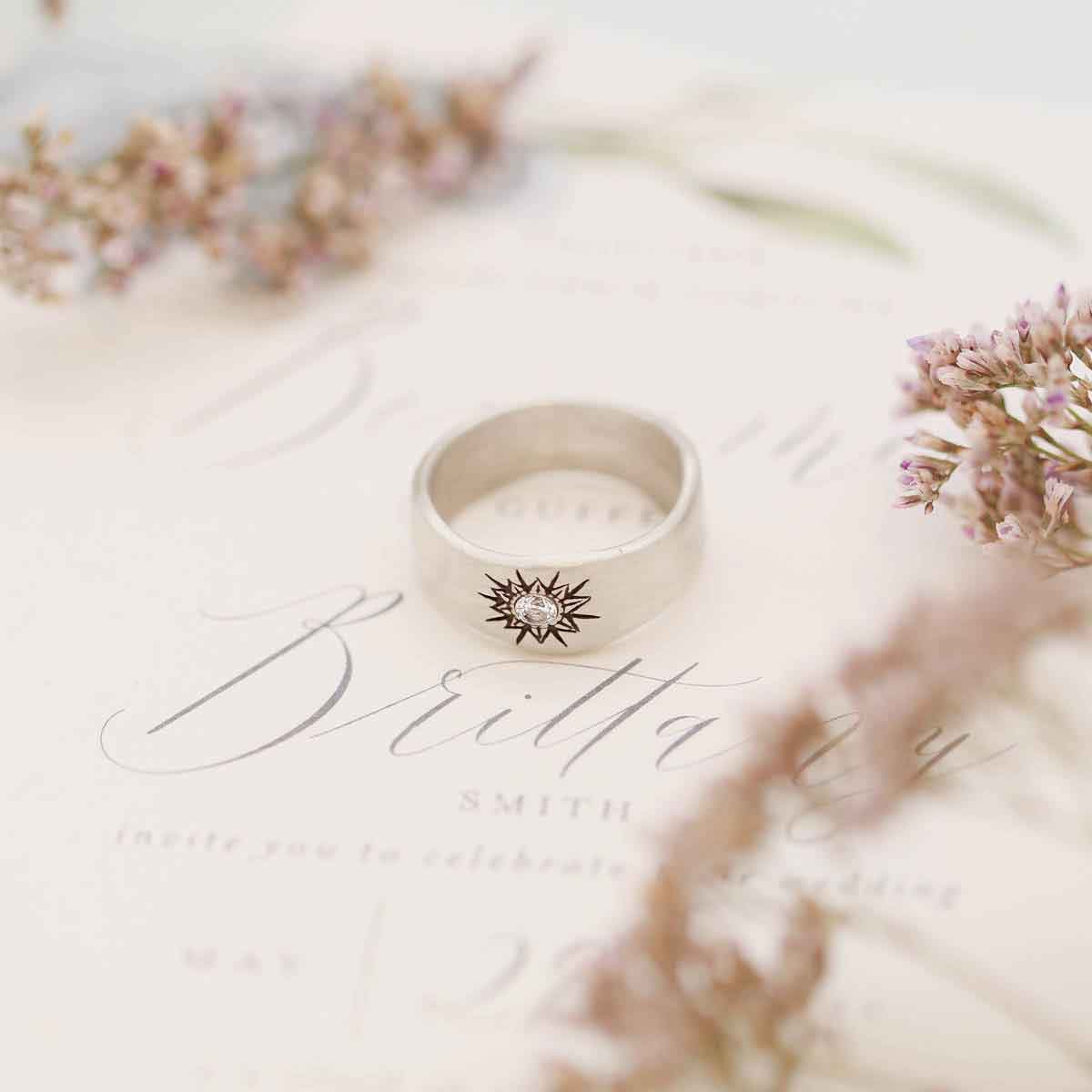 Sunburst Diamond Ring {Sterling Silver}