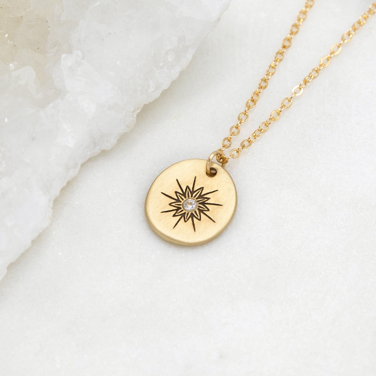 Sunburst Diamond Necklace {10k Gold}