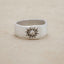 sterling silver sunburst diamond ring with a 3mm conflict free diamond