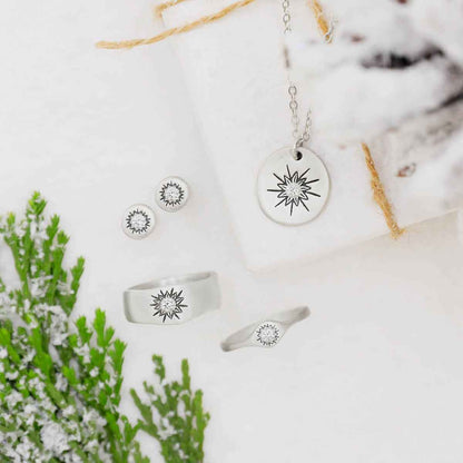 sterling silver sunburst collection including earrings