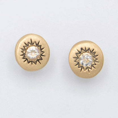 Sunburst Stud Earrings {Gold Plated}