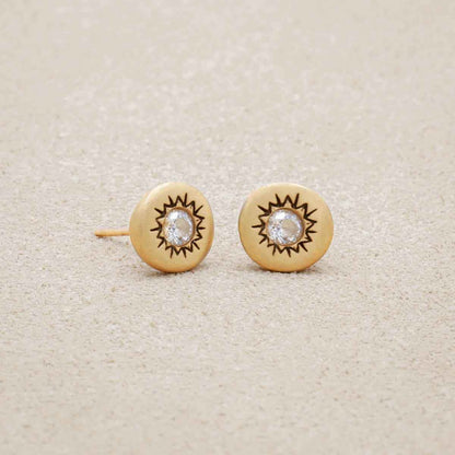 Sunburst Stud Earrings {Gold Plated}