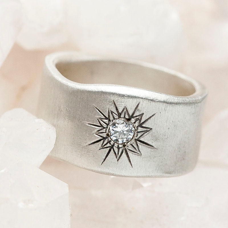 Sunburst Diamond Ring {Sterling Silver}