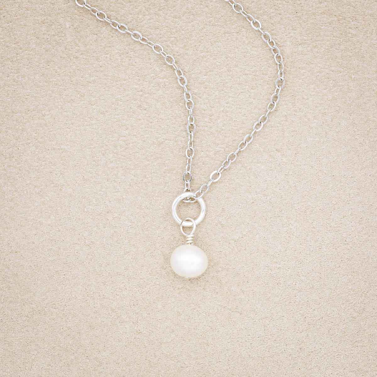 Sweet Dainty Freshwater Pearl Necklace on suede