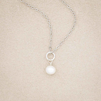 Sweet Dainty Freshwater Pearl Necklace on suede