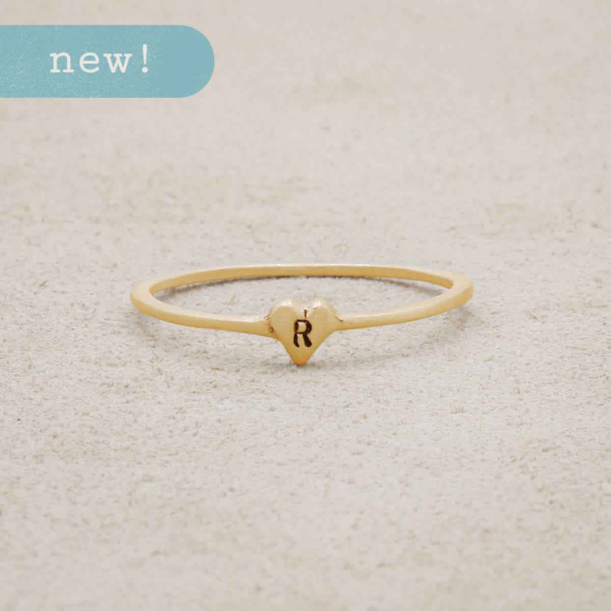 Sweet Love Initial Ring - One Heart {10k Gold}