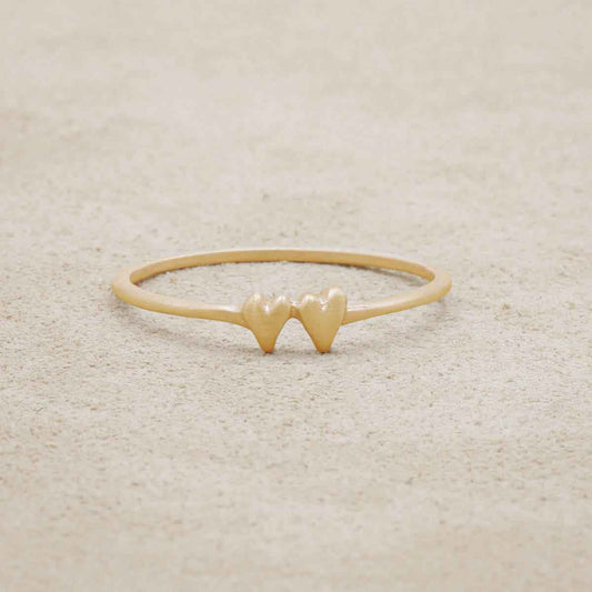 Sweet Love Ring - Two Hearts {Gold Plated}