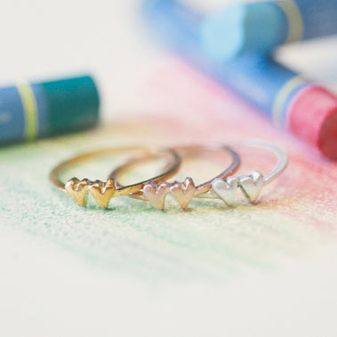 Sweet Love Ring - Two Hearts {Gold Vermeil}