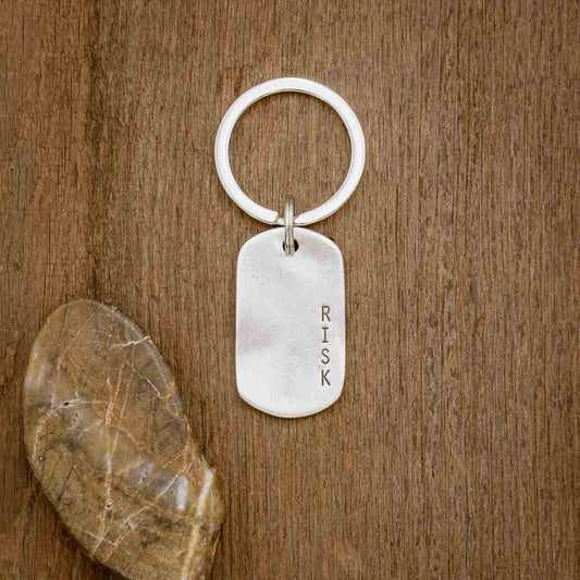 Take Risk Dog Tag Key Ring [Pewter]