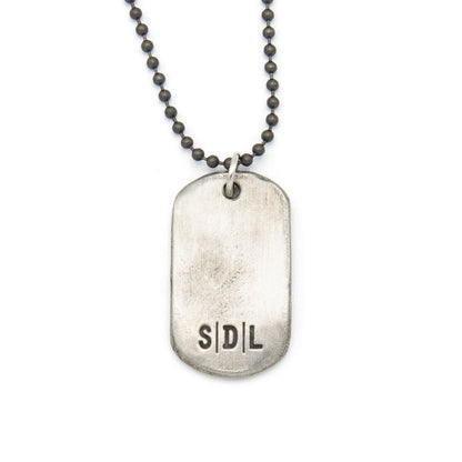 Take Risk Dog Tag Necklace [Pewter]