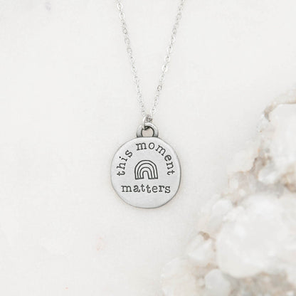 This Moment Matters Necklace {Pewter}