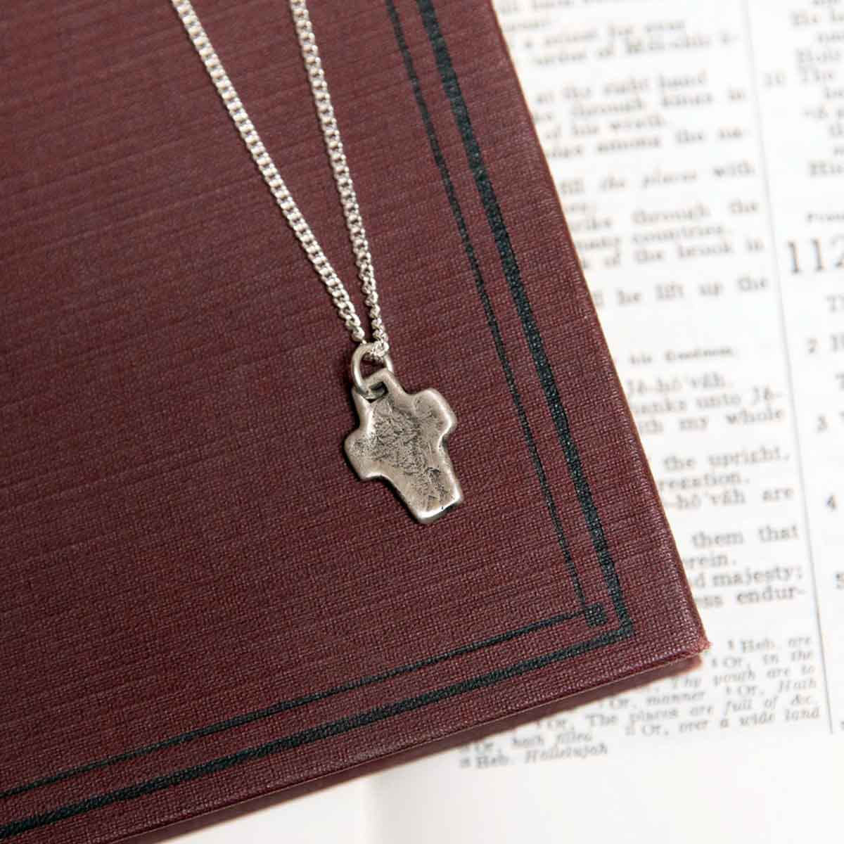 Thrive Cross necklace handcrafted in sterling silver with your choice of chain