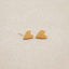 10k yellow gold tiny heart stud earrings with a matte brushed finish