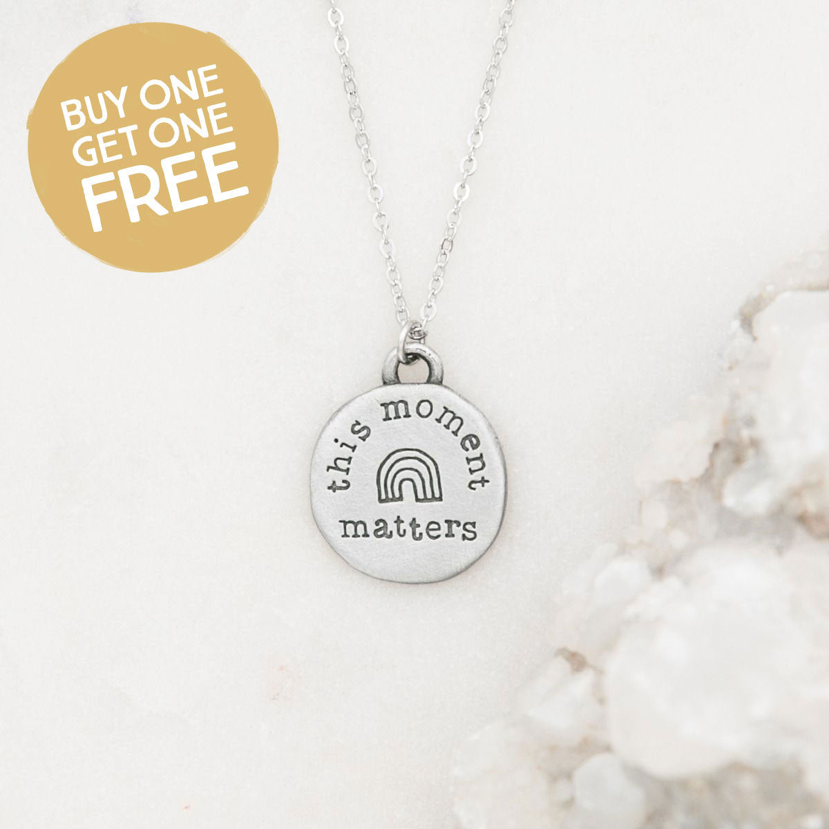 This Moment Matters Necklace {Pewter}