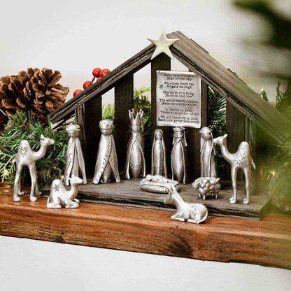 Two Wise Camels Nativity Figurine Set with Nativity Set