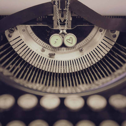 Typewriter Initial Necklace {Pewter}