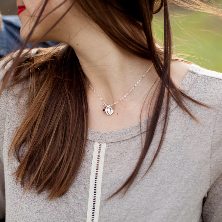 Cherished Hearts Initials Necklace {Sterling Silver}