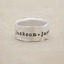 Very fine line ring handcrafted in sterling silver with a satin/antiqued finish customizable with a name, phrase or date