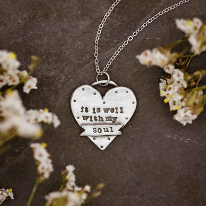 well with my soul pewter necklace