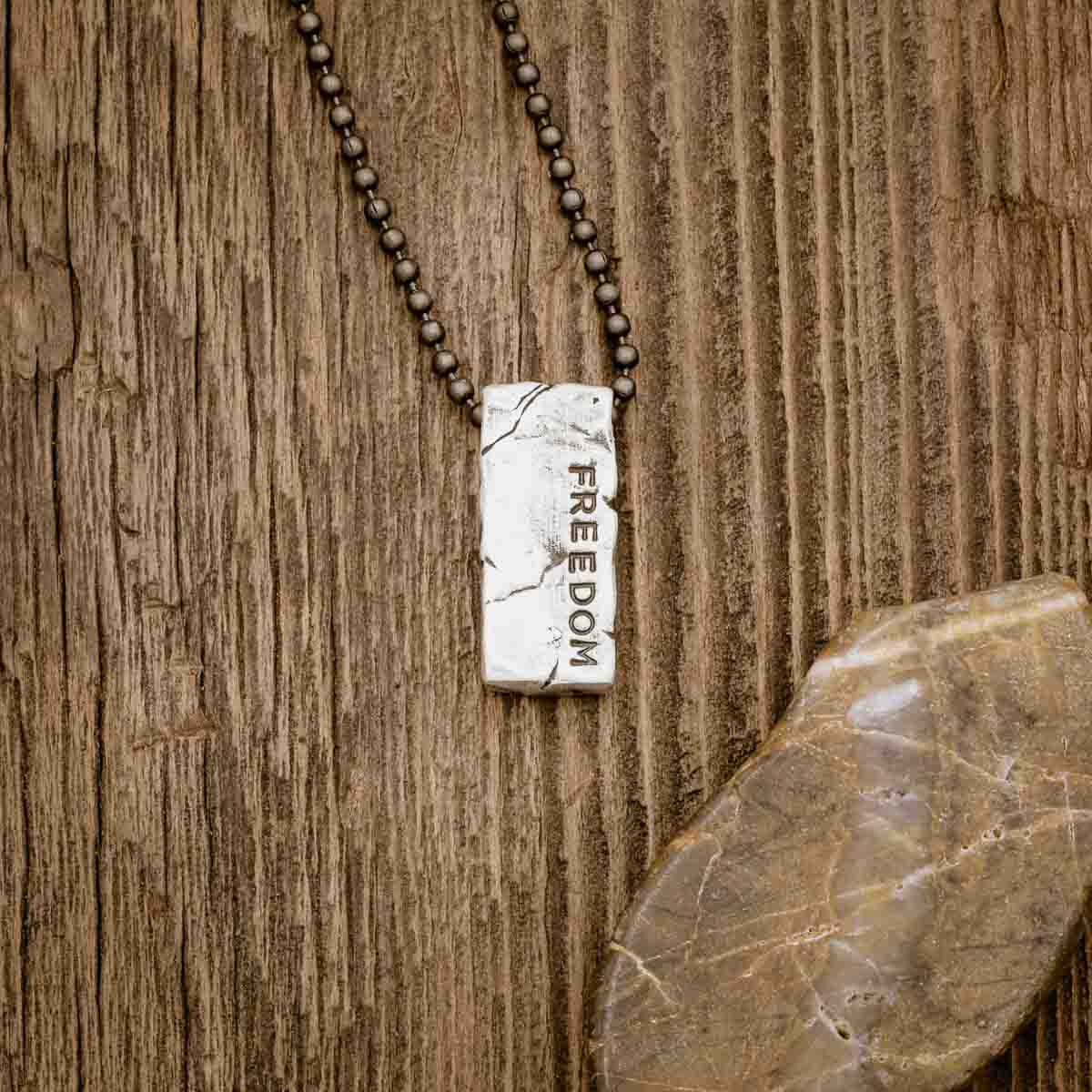 Word of the Year necklace handcrafted in textured