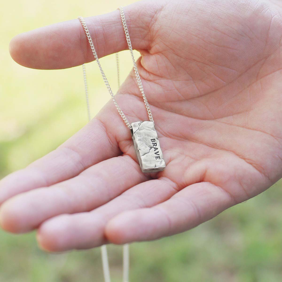 Word of the Year necklace handcrafted in textured