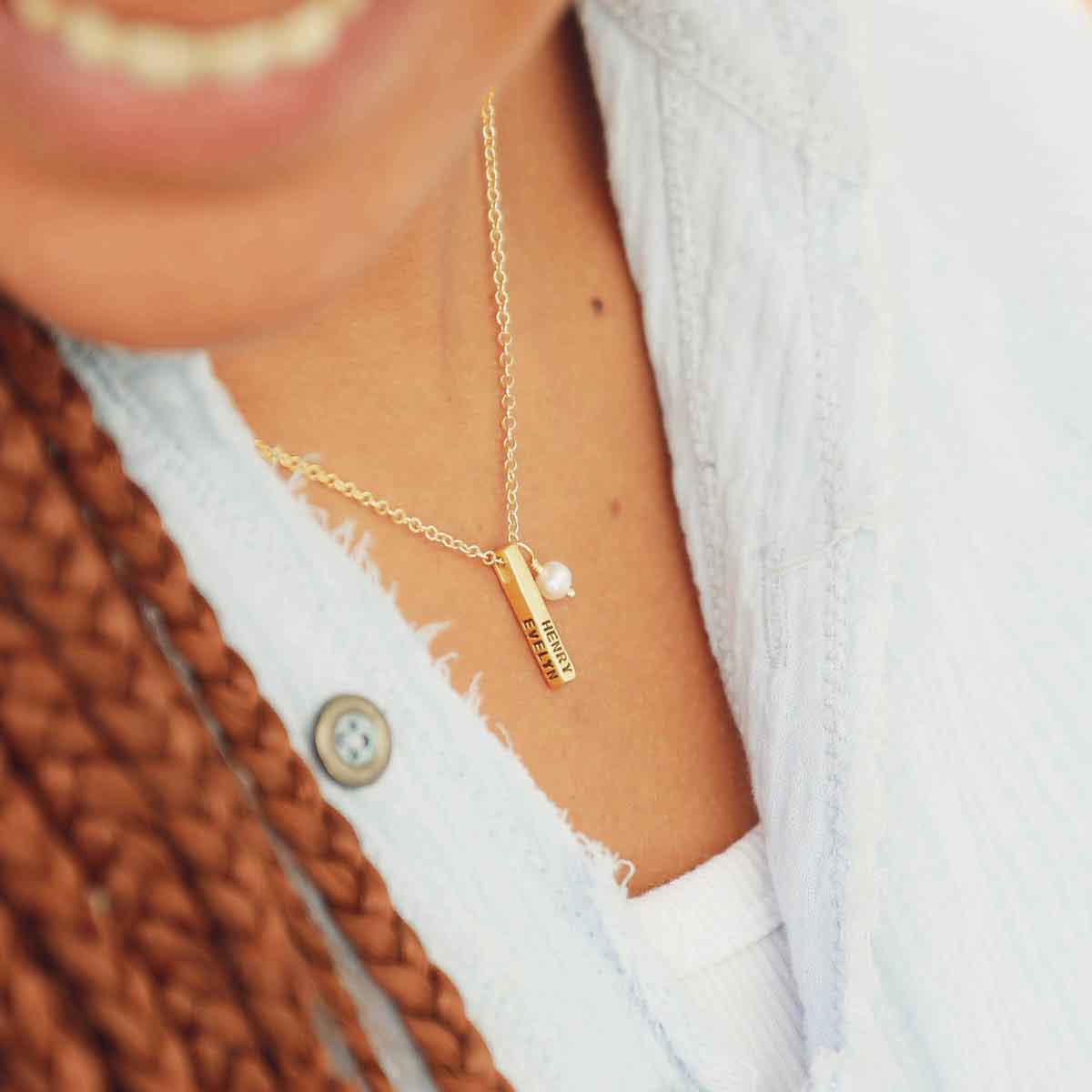 Word of the Year Necklace - 3 sides {14k Gold}