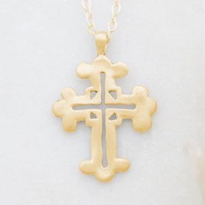 Work of Art Cross Necklace {10k Gold}