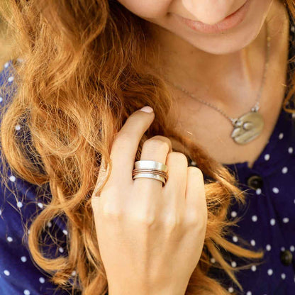 You Have My Heart Spinner Ring {Sterling Silver & Bronze}