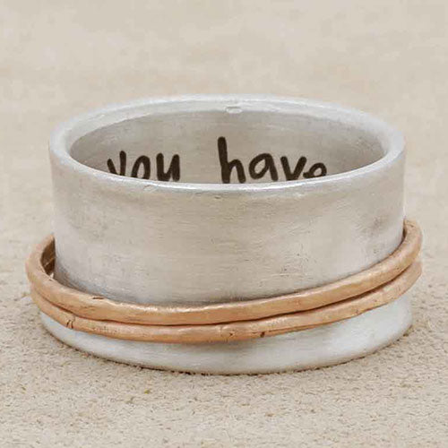 You Have My Heart Spinner Ring {Sterling Silver & Bronze}