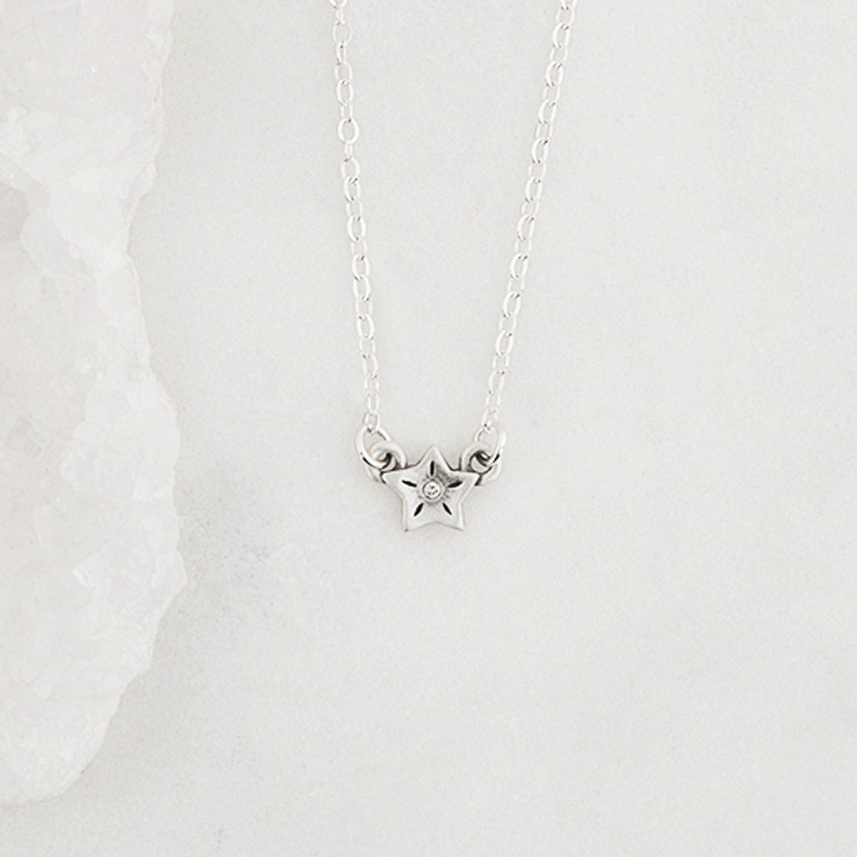 sterling silver your spark necklace with 1.5mm cubic zirconia in each star and strung on silver link chain